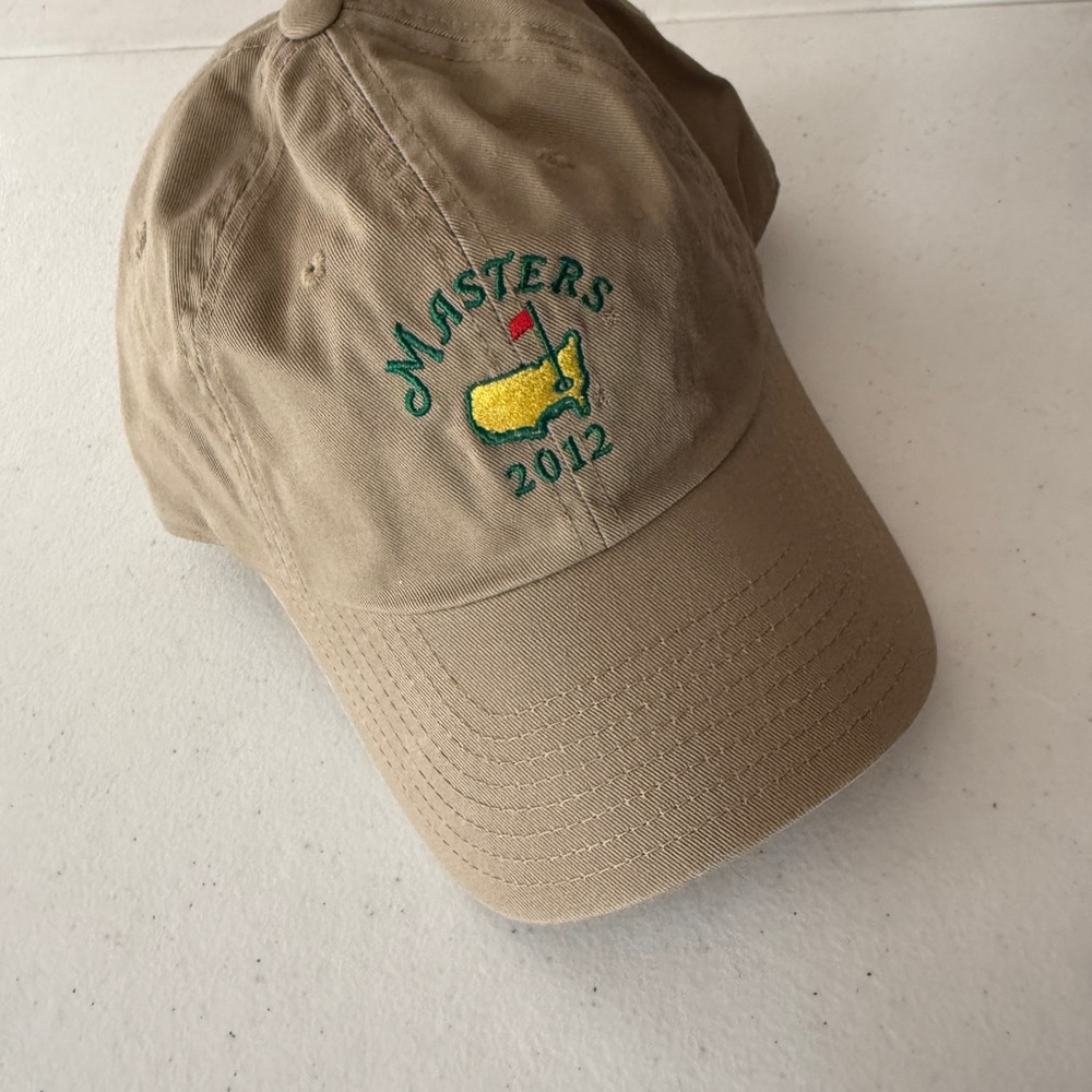 Masters Tan Baseball Cap with Green and Yellow Logo